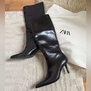 Zara Women's Sleek Black Heeled Boots